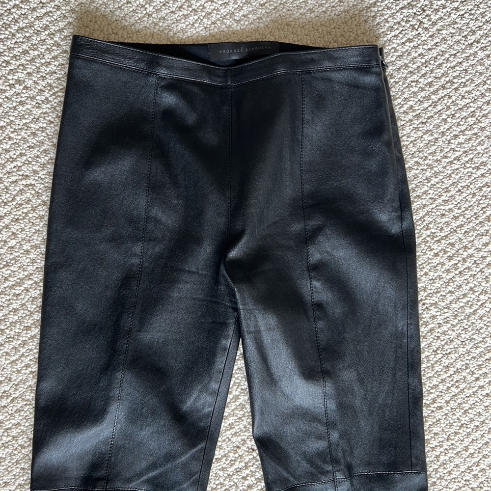 Proenza Schouler Black Genuine Lambskin skinny pants size 4 GORG